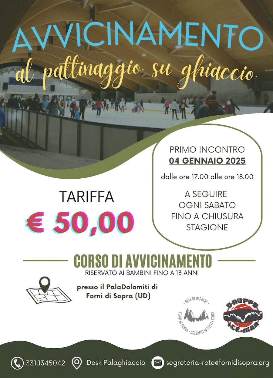 corso pattinaggio su ghiaccio forni di sopra