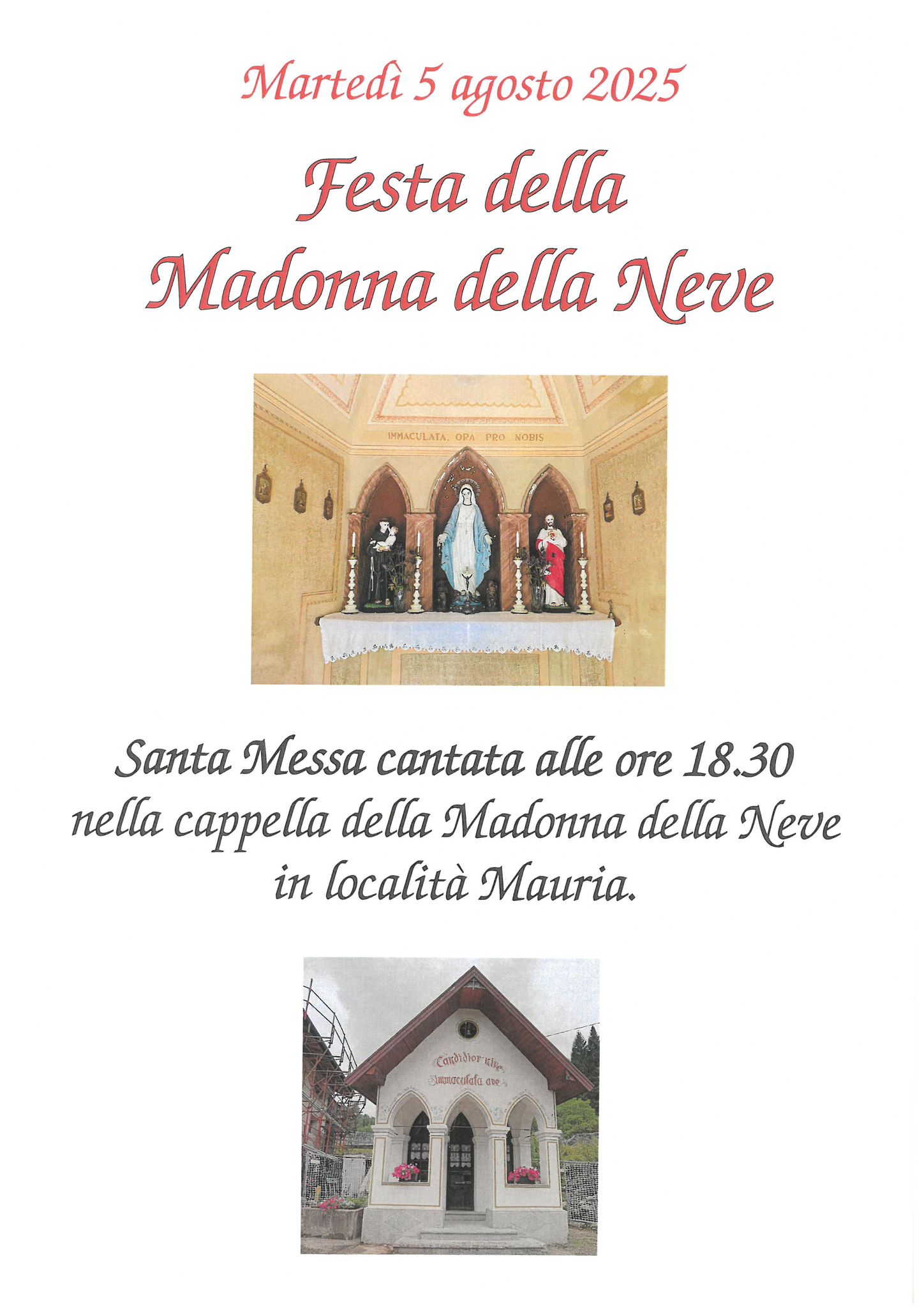 evento madonna neve 2025