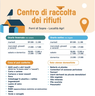 Calendario centro raccolta rifiuti